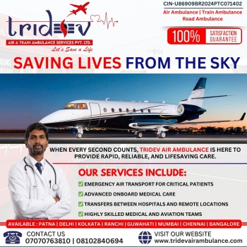 Air Ambulance with Intensive Care Unit (ICU): Tridev Air Ambulance Services in Ranchi