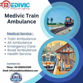 Medivic Train Ambulance Service in Bangalore is fully equipped with ICU