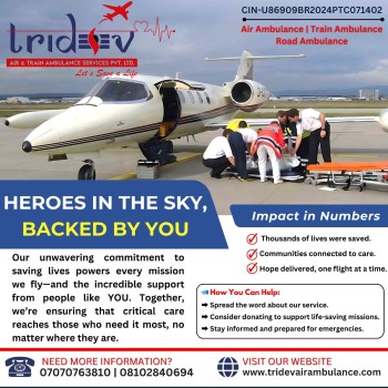 Tridev Air Ambulance Services in Patna Ensures Safe ICU Transfers Across India