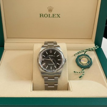 Rolex Oyster Perpetual Stainless Steel Black 39mmRef# 114300Preowned-Unworn 2019Watch, box & papers Available in stock Visit our store today @hautehorologeofficial Contact- +971-528-679-200We are not an official retailer and h