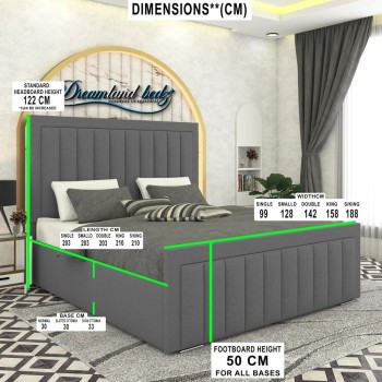 2025-London-Bed-Frame-in-Grey-fabric 2