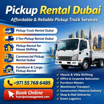 Pickup Rental Services in Dubai | Affordable Pickup for Rent – HH Project Management