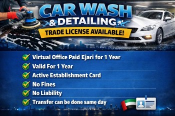 Active Car Wash Services Trade License Available For SaLe 