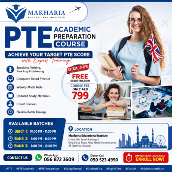 PTE Academic Preparation Sharjah – Score 79+ | AED 799 Only