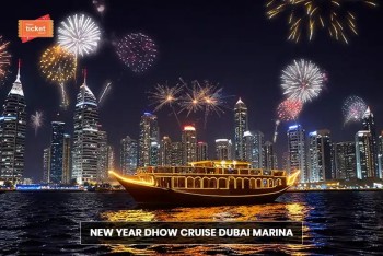 Enjoy an Elegant New Year Dhow Cruise Dubai Marina by DubaiTicketExpert
