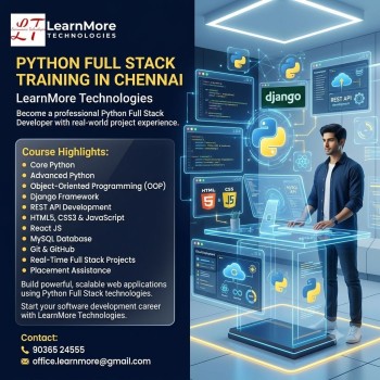 Python Full Stack Training in Chennai - Learnmore Technologies