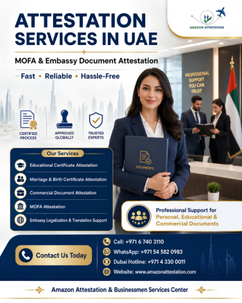 Attestation Services in UAE- MOFA & Embassy Document Attestation