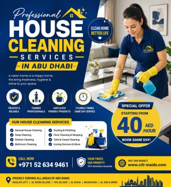 House Maid Cleaning Abu Dhabi- Professional Maid Services