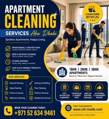 Apartment Cleaning Services Abu Dhabi | Trusted Apartment Cleaners