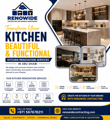 kitchen renovation Kitchen Renovation Services Abu Dhabi – Expert Kitchen Remodeling