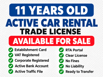 11 Years old Active Car rental Trade License available for sale dubai 