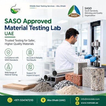 SASO Approved Material Testing Lab UAE SASO Material Testing Laboratory Abu Dhabi for Export Testing