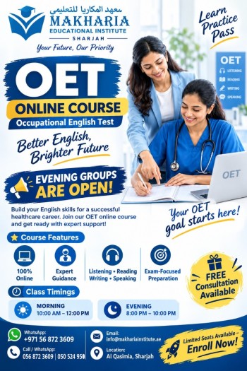 OET Course for Nurses, Doctors & Healthcare Staff Sharjah