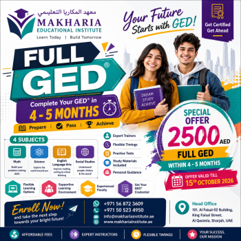 •  GED Exam Coaching in Sharjah – Call 0568723609