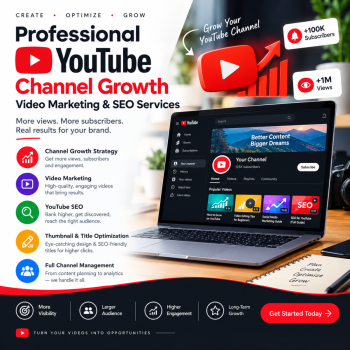 Professional YouTube Channel Growth, Video Marketing & SEO Services