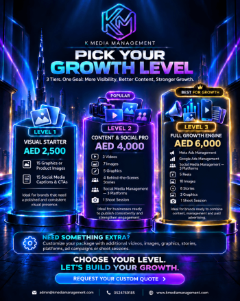 Social Media Marketing Packages & Pricing Dubai | K Media